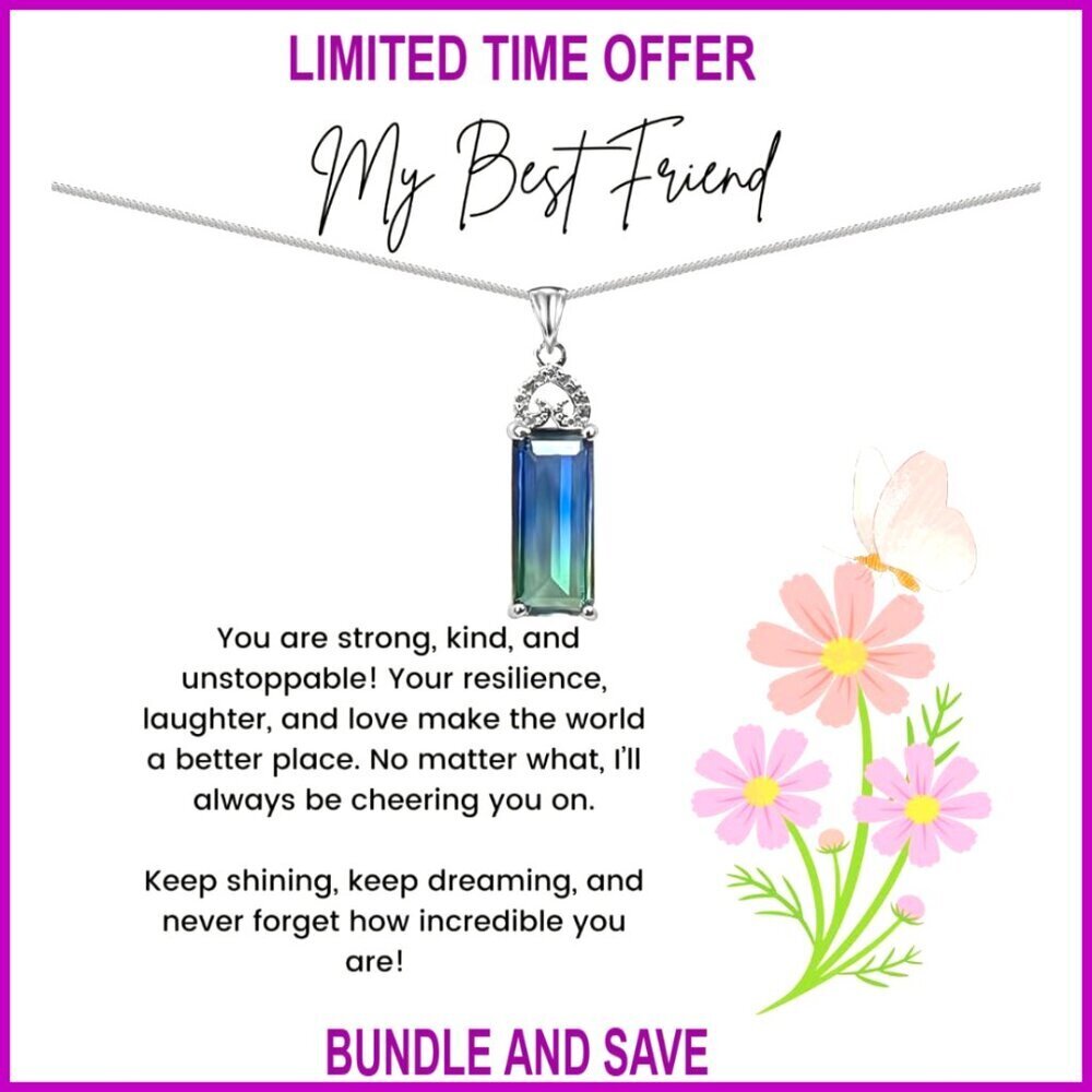 Sterling Silver Cubic Zirconia Pendant Necklace, Graduation Friendship Gift